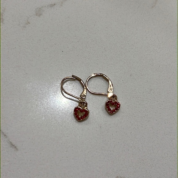 Brandy Red Heart Earrings - Picture 2 of 2